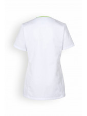 Blouse médicale Femme "Ella", Clinic Dress blanc et vert pomme dos