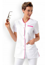Blouse médicale Femme "Ella", Clinic Dress blanc et rose modele