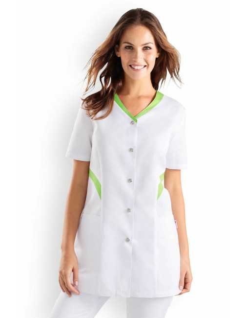 Blouse médicale Femme "Katy", Clinic Dress vert pomme modele face