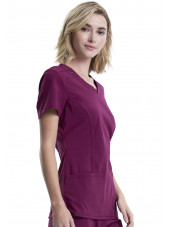 Blouse médicale antimicrobienne Femme Col rond, Cherokee, Collection "Infinity" (2624A) bordeaux droite