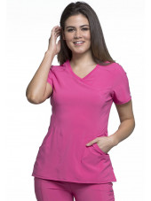 Cache-cœur femme antimicrobien, Cherokee collection "Infinity" (2625A), couleur fushia, vue face