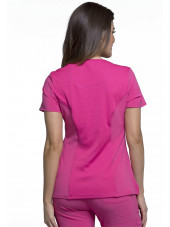 Cache-cœur femme antimicrobien, Cherokee collection "Infinity" (2625A), couleur fushia, vue dos