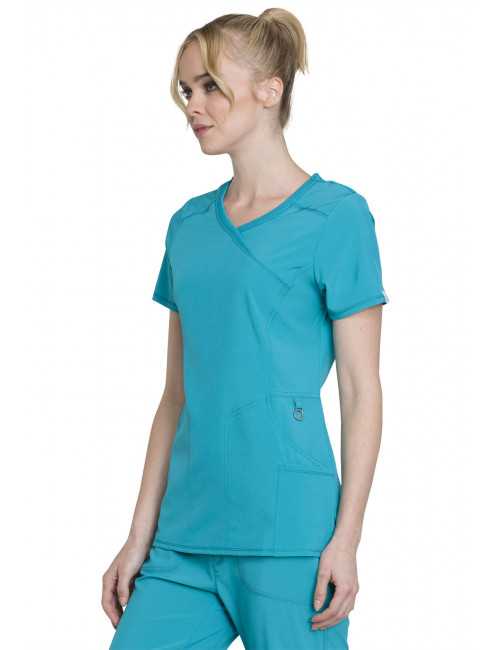 Cache-cœur femme antimicrobien, Cherokee collection "Infinity" (2625A), couleur teal, vue droit