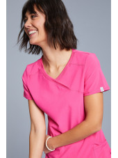 Cache-cœur femme antimicrobien, Cherokee collection "Infinity" (2625A), couleur fushia, vue modele
