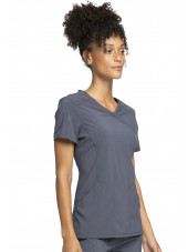 Blouse Médicale Femme Antibactérienne Cherokee, Collection "Infinity" (2625A) gris anthracite gauche