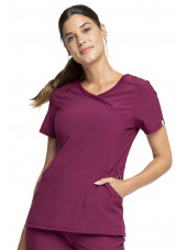 Blouse Médicale Femme Antibactérienne Cherokee, Collection "Infinity" (2625A) bordeaux face