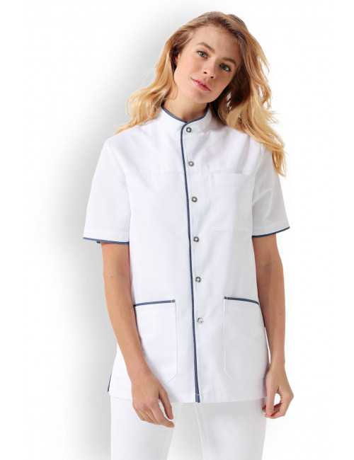 Blouse médicale Unisexe "Charlie", Clinic Dress blanc bleu jean femme 