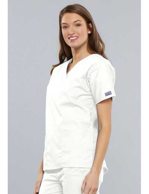 Blouse médicale Femme, 2 poches, Cherokee Workwear Originals (4700) blanc gauche