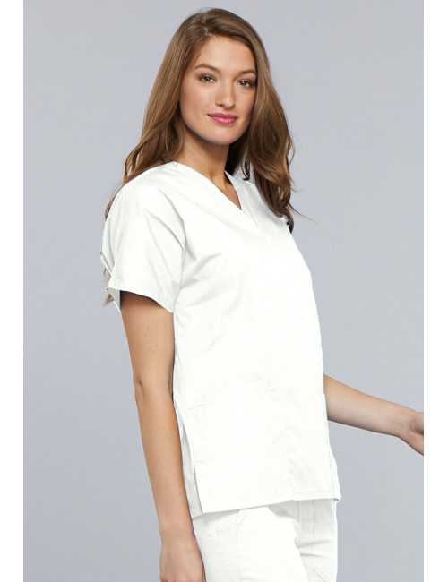 Blouse médicale Femme, 2 poches, Cherokee Workwear Originals (4700) blanc droit