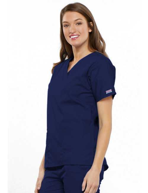 Blouse médicale Femme, 2 poches, Cherokee Workwear Originals (4700) bleu marine gauche