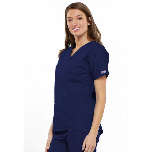Blouse médicale Femme, 2 poches, Cherokee Workwear Originals (4700) bleu marine gauche