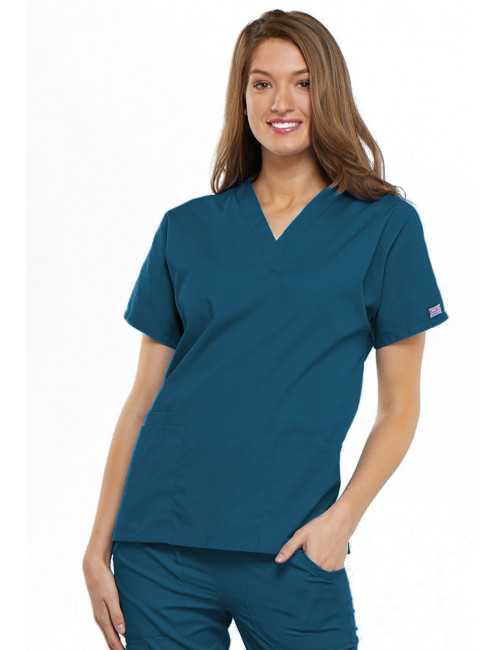 Blouse médicale Femme, 2 poches, Cherokee Workwear Originals (4700) vert caraibe face