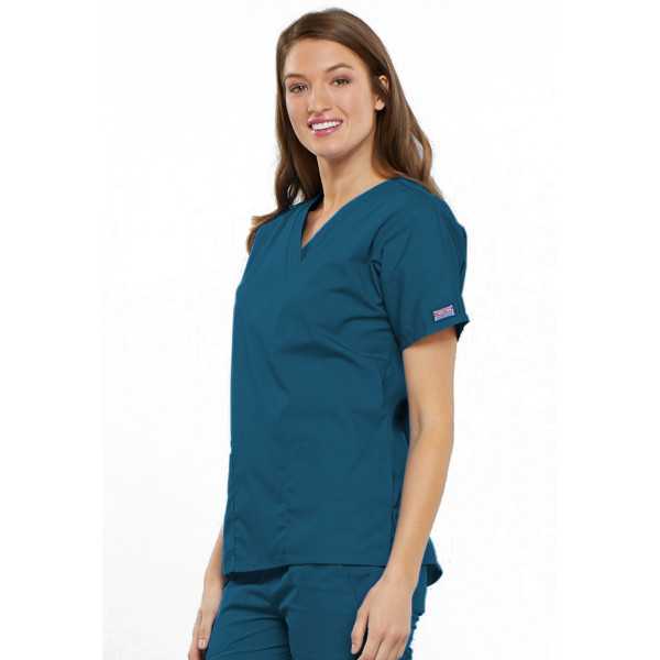 Blouse médicale Femme, 2 poches, Cherokee Workwear Originals (4700) vert caraibe droite