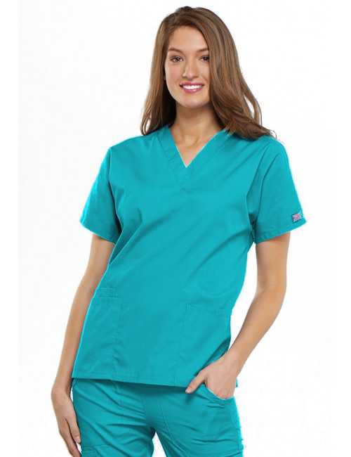 Blouse médicale Femme, 2 poches, Cherokee Workwear Originals (4700) turquoise face