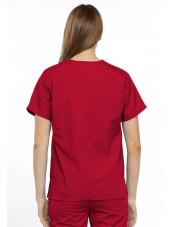 Blouse médicale Femme, 2 poches, Cherokee Workwear Originals (4700) rouge dos