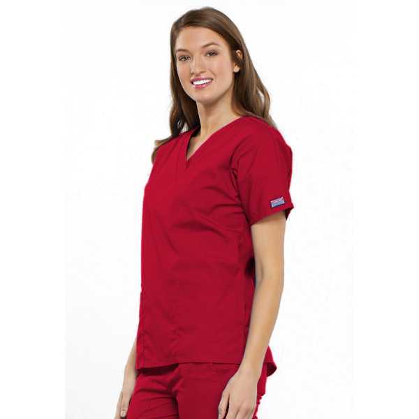 Blouse médicale Femme, 2 poches, Cherokee Workwear Originals (4700) rouge gauche