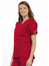 Blouse médicale Femme, 2 poches, Cherokee Workwear Originals (4700) rouge gauche