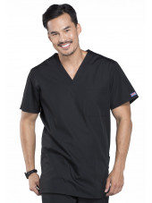 Blouse médicale Homme, 3 poches, Cherokee Workwear Originals (4876) noir vue face