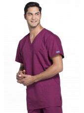Blouse médicale Homme, 3 poches, Cherokee Workwear Originals (4876) bordeaux droite
