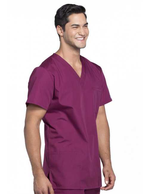 Blouse médicale Homme, 3 poches, Cherokee Workwear Originals (4876) bordeaux gauche