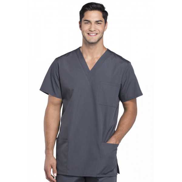 Blouse médicale Homme, 3 poches, Cherokee Workwear Originals (4876) gris anthracite face