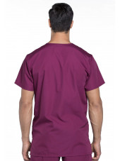 Blouse médicale Homme, 3 poches, Cherokee Workwear Originals (4876) bordeaux dos
