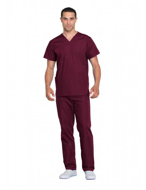 Ensemble médical Blouse et Pantalon, Unisexe, Cherokee (WW530C) bordeaux homme face