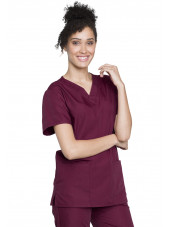 Ensemble médical Blouse et Pantalon, Unisexe, Cherokee (WW530C) bordeaux femme droite