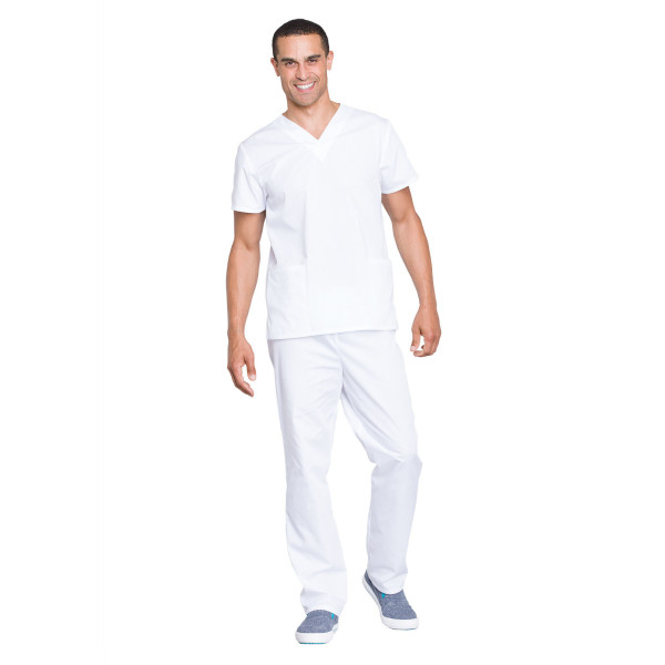 Ensemble médical Blouse et Pantalon, Unisexe, Cherokee (WW530C) blanc homme face