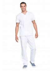 Ensemble médical Blouse et Pantalon, Unisexe, Cherokee (WW530C) blanc homme face