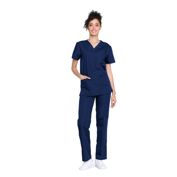 Ensemble médical Blouse et Pantalon, Unisexe, Cherokee (WW530C) bleu marine femme face Ensemble médical Blouse et Pantalon, Unisexe, Cherokee (WW530C) bleu marine femme face