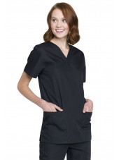 Ensemble médical Blouse et Pantalon, Unisexe, Cherokee (WW530C) noir femme droite