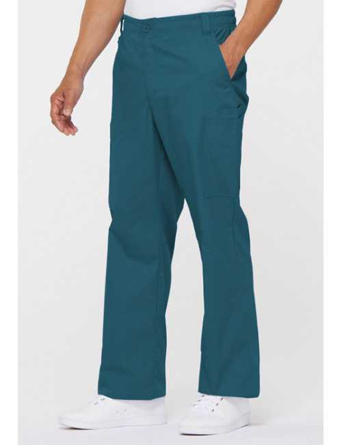 Pantalon Médical homme, Dickies, "EDS signature" (81006) vert caraïbe coté droit