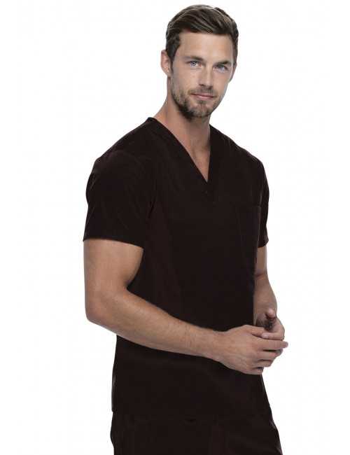 Blouse médicale Homme, Dickies, poche cœur, Collection "EDS signature" (83706), couleur noir, vue modèle coté