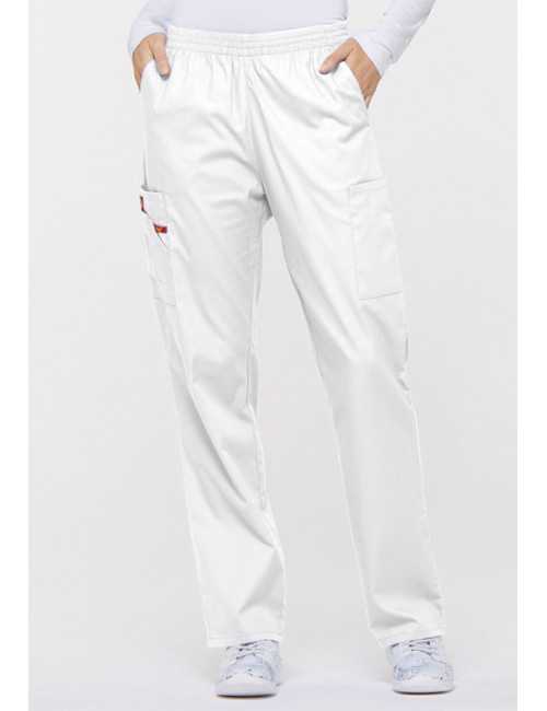 Pantalon médical Unisexe élastique, Dickies, Collection "EDS signature" (86106), couleur blanc, vue face