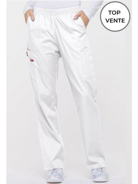 Pantalon médical Unisexe élastique, Dickies, Collection "EDS signature" (86106), couleur blanc, vue top vente