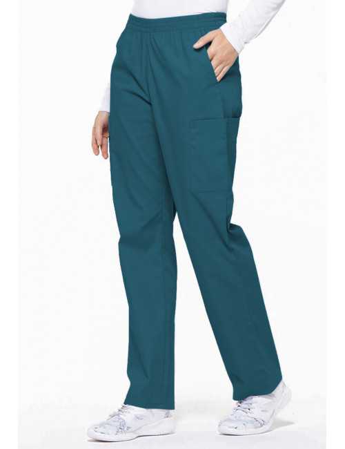 Pantalon médical Unisexe élastique, Dickies, Collection "EDS signature" (86106), couleur vert caraïbe, vue gauche
