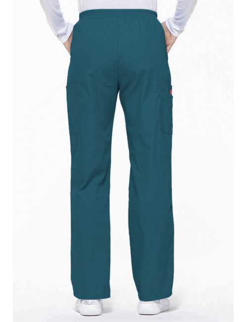 Pantalon médical Unisexe élastique, Dickies, Collection "EDS signature" (86106), couleur vert caraïbe, vue dos