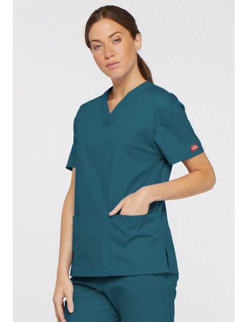Blouse médicale Col V Femme, Dickies, 2 poches, Collection "EDS signature" (86706) top