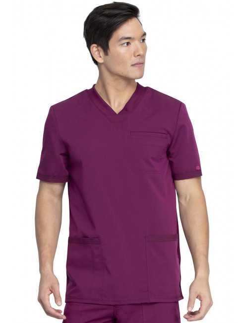 Blouse Médicale Homme, Dickies, "Balance" (DK845) bordeaux face
