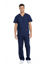 Ensemble médical Blouse et Pantalon, Unisexe, Dickies (DKP520C) modele homme face bleu marine