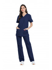 Ensemble médical Blouse et Pantalon, Unisexe, Dickies (DKP520C) femme face bleu marine