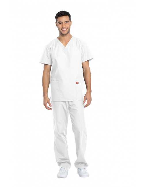 Ensemble médical Blouse et Pantalon, Unisexe, Dickies (DKP520C) femme droite blanc