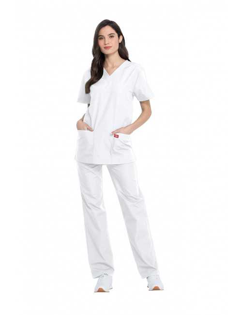 Ensemble médical Blouse et Pantalon, Unisexe, Dickies (DKP520C) femme face blanc