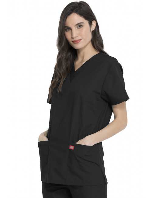 Ensemble médical Blouse et Pantalon, Unisexe, Dickies (DKP520C) noir blouse femme face