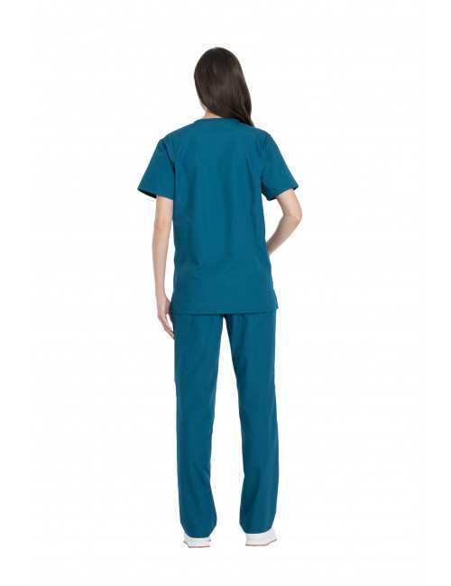 Ensemble médical Blouse et Pantalon, Unisexe, Dickies (DKP520C) vert caraibe femme dos