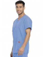Ensemble médical Blouse et Pantalon, Unisexe, Dickies (DKP520C) homme coté bleu ciel