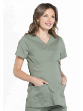 Blouse médicale de maternité, collection Cherokee Professional (WW685) vert olive face