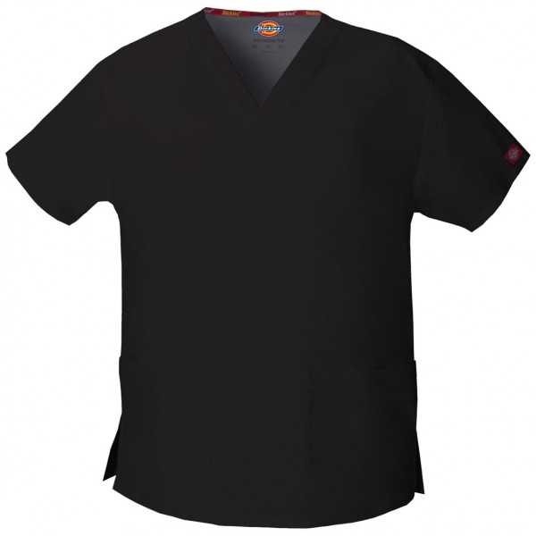 Blouse médicale Col V Homme, Dickies, 2 poches, Collection "EDS signature" (86706), couleur noire vue produit