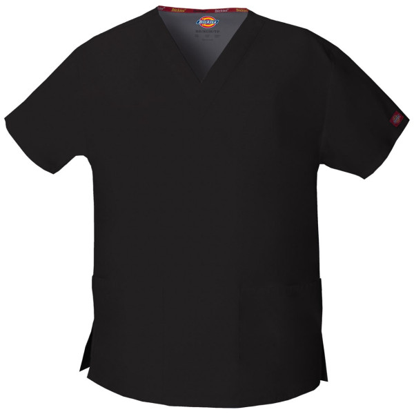 Blouse médicale Col V Homme, Dickies, 2 poches, Collection "EDS signature" (86706), couleur noire vue produit Blouse médicale Col V Homme, Dickies, 2 poches, Collection "EDS signature" (86706), couleur noire vue produit